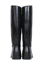 Yves Saint Laurent - Black Sequin Rubber Boots Sz 7
