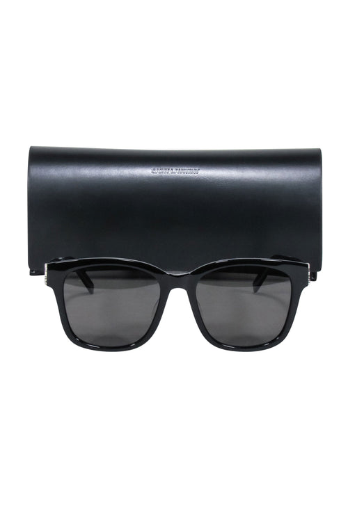 Yves Saint Laurent - Black Square Sunglasses w/ Logo Side Detail