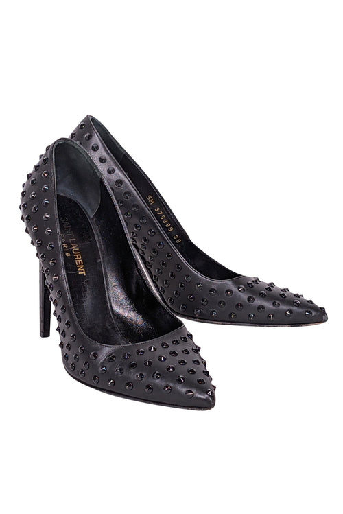 Yves Saint Laurent - Black Studded Basic Pumps Sz 8
