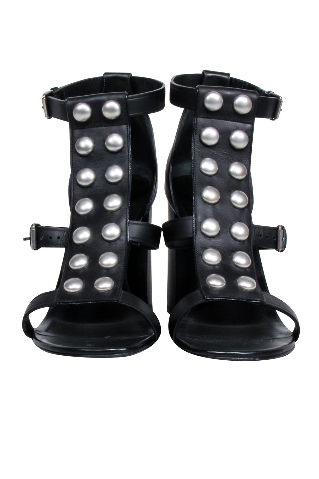 Yves Saint Laurent - Black Studded Front Strappy Pumps Sz 11