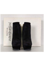 Yves Saint Laurent - Black Suede Platform Booties Sz 5