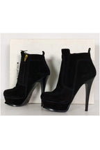 Yves Saint Laurent - Black Suede Platform Booties Sz 5
