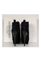 Yves Saint Laurent - Black Suede Platform Booties Sz 5