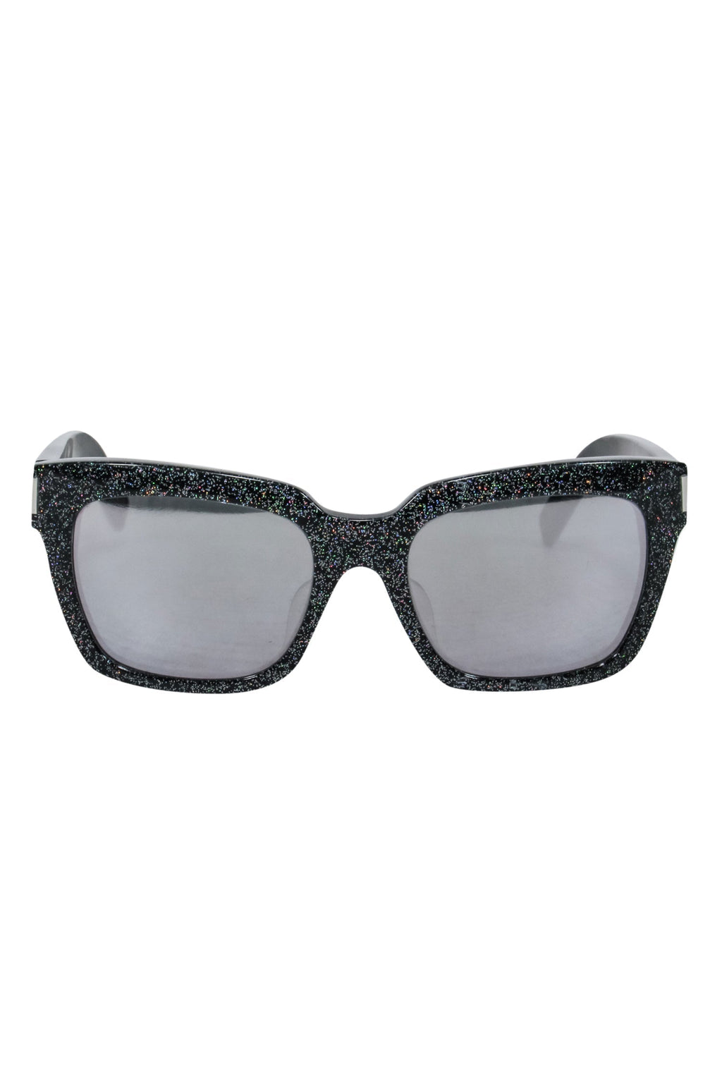 Yves Saint Laurent - Black w/ Glitter print Detail Square Sunglasses
