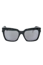 Yves Saint Laurent - Black w/ Glitter print Detail Square Sunglasses