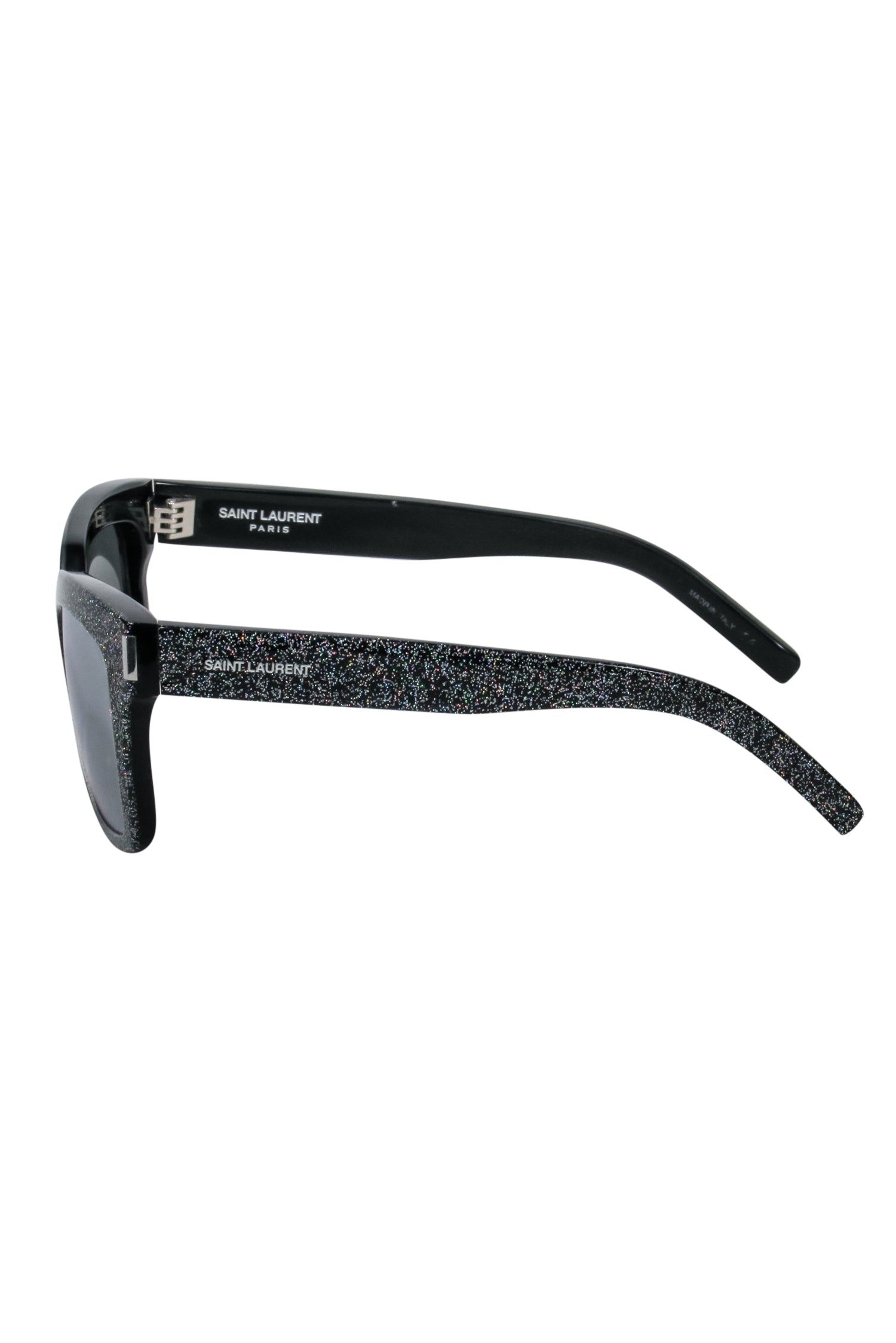 Yves Saint Laurent - Black w/ Glitter print Detail Square Sunglasses