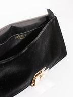 Yves Saint Laurent Calf Hair Double Horn Mombassa Bag Black White