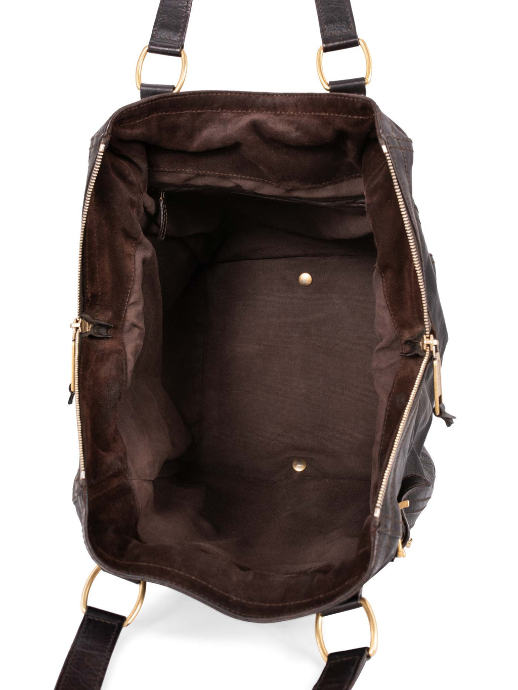 Yves Saint Laurent Calfskin Medium Downtown Bag Brown