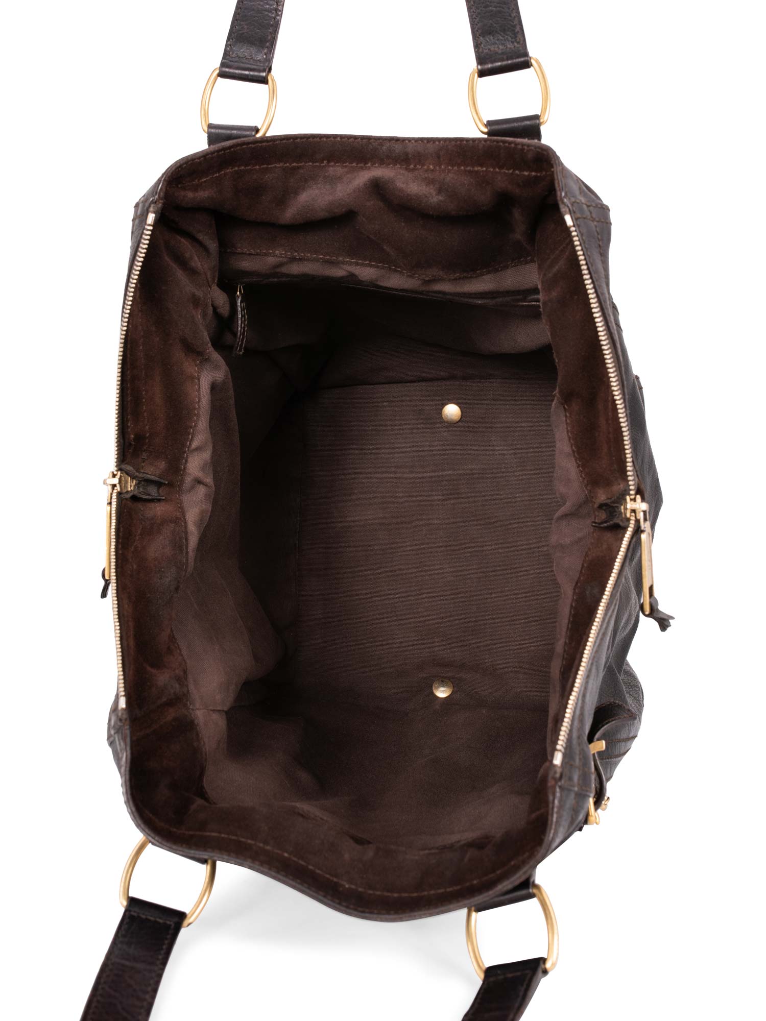 Yves Saint Laurent Calfskin Medium Downtown Bag Brown