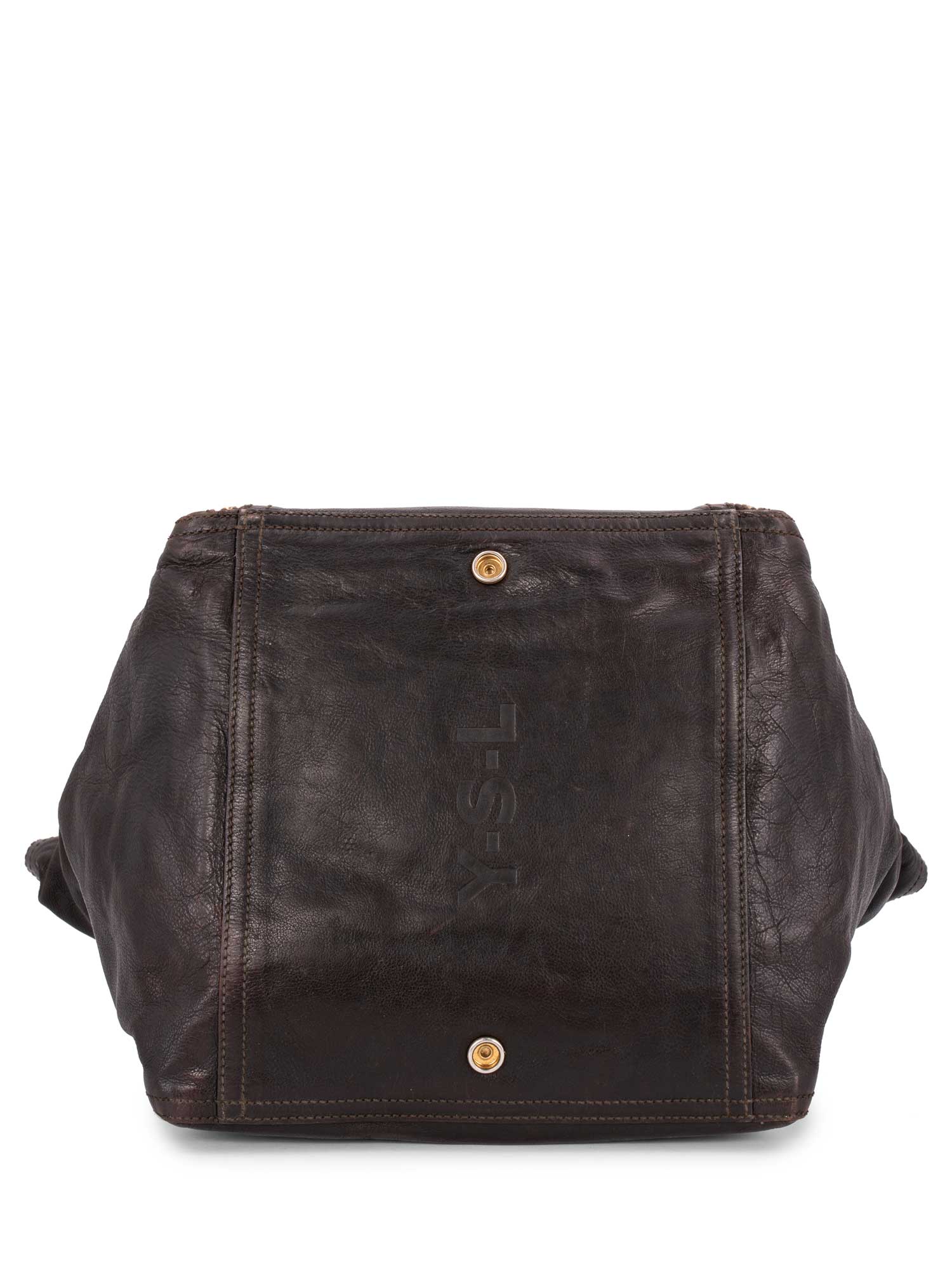 Yves Saint Laurent Calfskin Medium Downtown Bag Brown