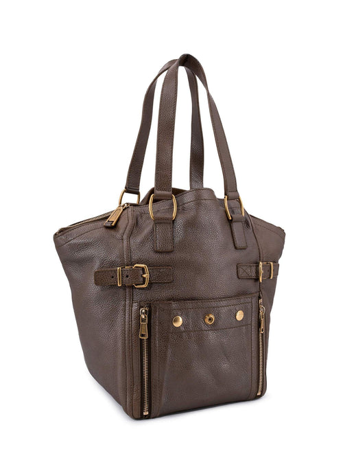 Yves Saint Laurent Calfskin Medium Downtown Bag Brown