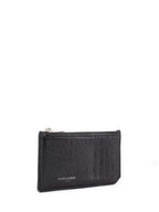 Yves Saint Laurent Croc Embossed Card Holder Black