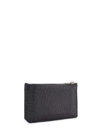 Yves Saint Laurent Croc Embossed Card Holder Black