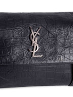 Yves Saint Laurent Crocodile Embossed LeatherWest Hollywood Bag Black