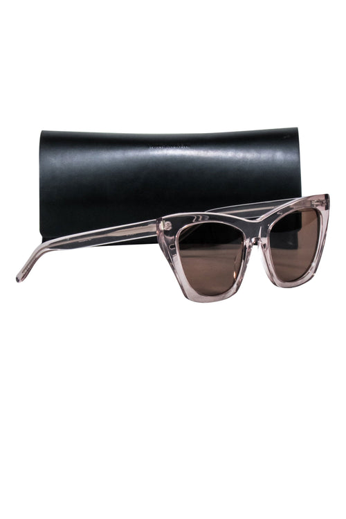 Yves Saint Laurent - Grey Transparent Cate Eye Sunglasses
