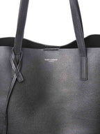 Yves Saint Laurent Leather East-West Fringe Tote Bag Black