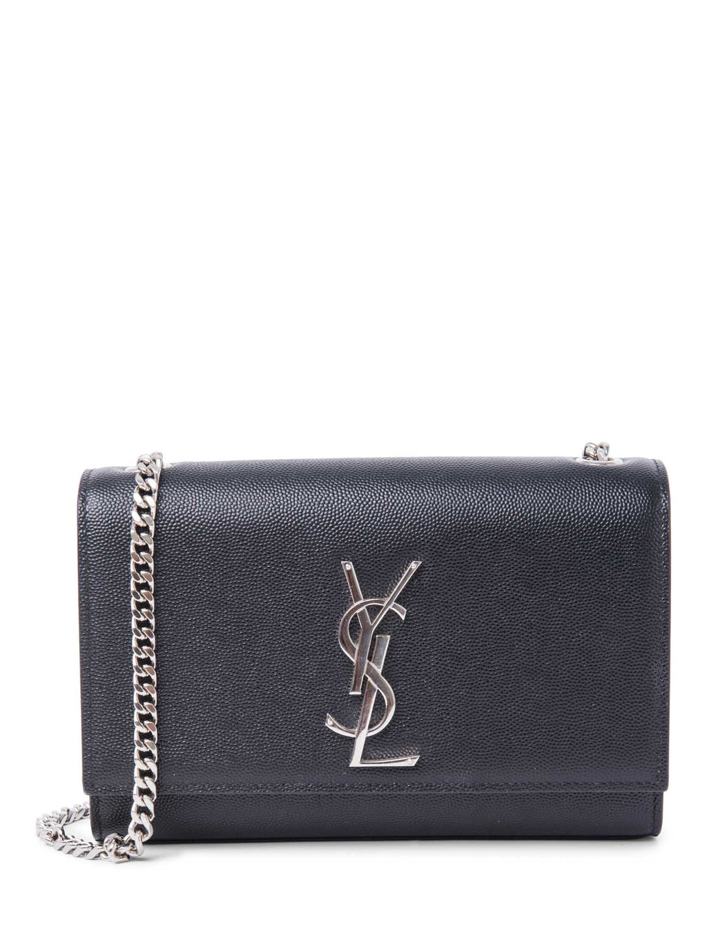 Yves Saint Laurent Leather Kate Small Messenger Bag Black Silver