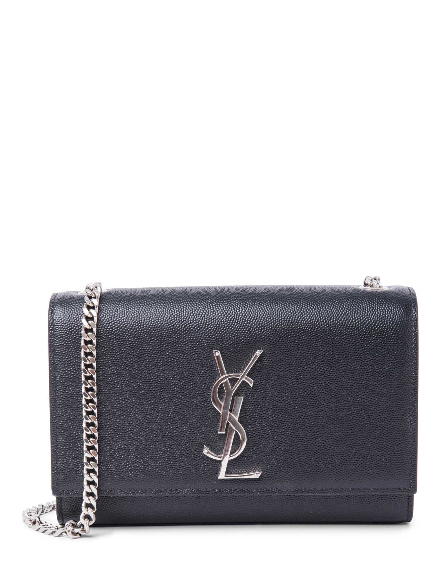 Yves Saint Laurent Leather Kate Small Messenger Bag Black Silver