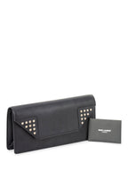 Yves Saint Laurent Leather Sac Betty Studded Clutch Black