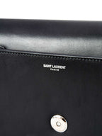 Yves Saint Laurent Leather Sac Betty Studded Clutch Black