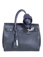 Yves Saint Laurent Logo Leather Baby Sac Du Jour Bag Black