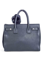 Yves Saint Laurent Logo Leather Baby Sac Du Jour Bag Black