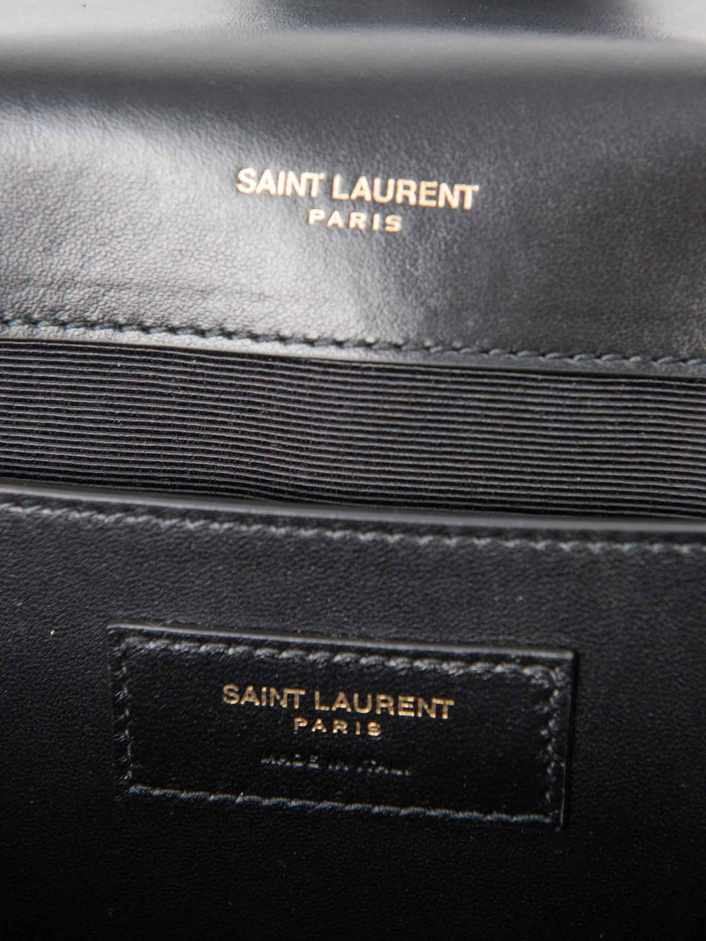 Yves Saint Laurent Logo Quilted Leather 24K Gold Plated Messenger Bag Black