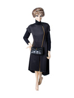 Yves Saint Laurent Logo Quilted Leather Puffer Bag Black