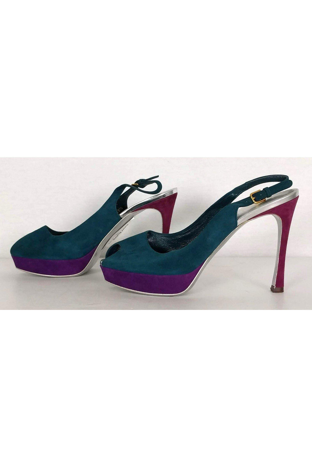 Yves Saint Laurent - Multicolor Slingback Pumps Sz 8.5