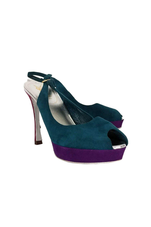 Yves Saint Laurent - Multicolor Slingback Pumps Sz 8.5