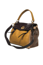 Yves Saint Laurent - Mustard Yellow & Brown Leather Muse Satchel Bag