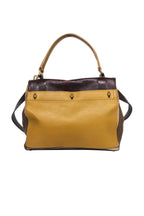 Yves Saint Laurent - Mustard Yellow & Brown Leather Muse Satchel Bag
