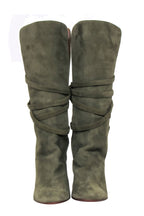 Yves Saint Laurent - Olive Green Suede Tall Boots Sz 8.5