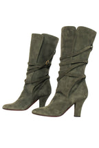 Yves Saint Laurent - Olive Green Suede Tall Boots Sz 8.5