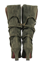 Yves Saint Laurent - Olive Green Suede Tall Boots Sz 8.5