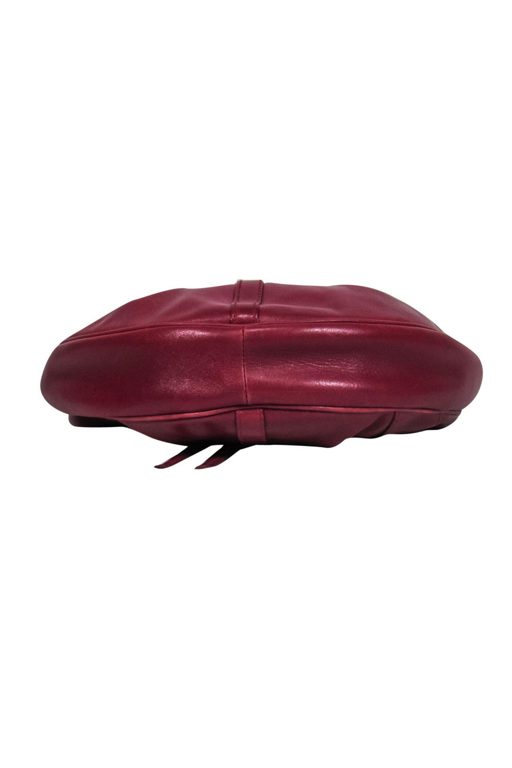 Yves Saint Laurent - Oxblood Leather Rounded Shoulder Hobo Bag
