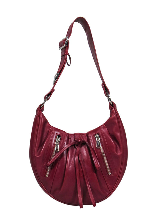 Yves Saint Laurent - Oxblood Leather Rounded Shoulder Hobo Bag