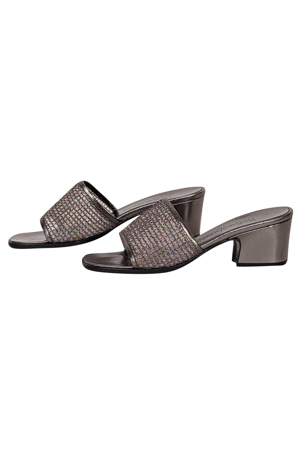 Yves Saint Laurent - Silver Open-Toe Mule Pumps Sz 7.5