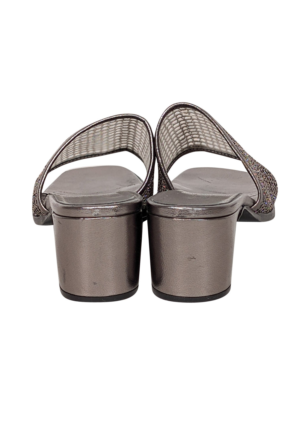 Yves Saint Laurent - Silver Open-Toe Mule Pumps Sz 7.5
