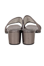 Yves Saint Laurent - Silver Open-Toe Mule Pumps Sz 7.5