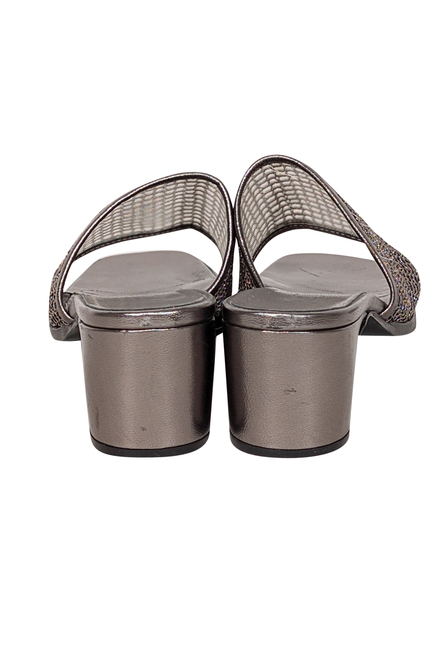 Yves Saint Laurent - Silver Open-Toe Mule Pumps Sz 7.5