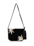 Yves Saint Laurent Velvet Tassel Messenger Bag Black Gold