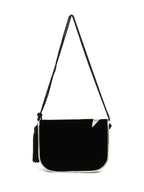 Yves Saint Laurent Velvet Tassel Messenger Bag Black Gold