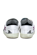 Yves Saint Laurent - White Low Top Sneakers w/ Glitter Patchwork Sz 8