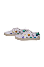 Yves Saint Laurent - White & Multicolor Metallic Star Print Sneakers Sz 8