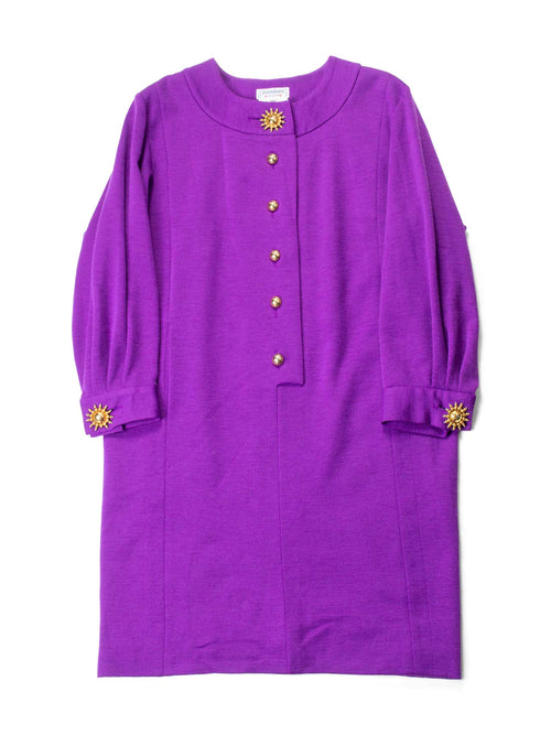 Yves Saint Laurent Wool Vintage Dress Purple
