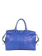 Yves Saint Laurent Y Logo Leather Shoulder Bag Royal Blue