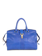 Yves Saint Laurent Y Logo Leather Shoulder Bag Royal Blue