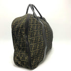 FENDI Boston Duffel bag Nylon / leather Brown Zucca FF logo