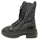 FENDI boots canvas black Short Boots Biker Boots Domino Women 38